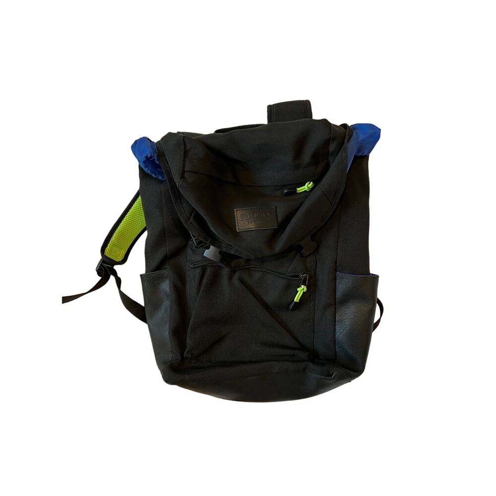 Old Navy Top Loading Black Blue Backpack